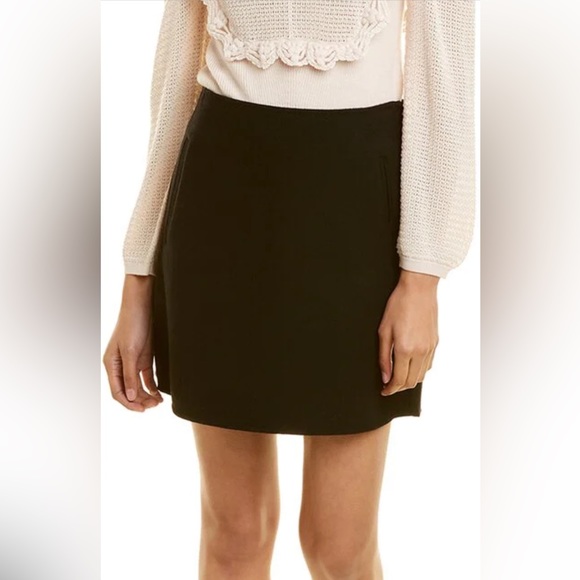 NWT Rebecca Taylor Double-Faced Wool Mini Skirt in Black (Sz. 12) - Picture 2 of 8